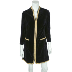 Vintage 1960s Mini Dress Black Velvet Montreal Couture Sz M - Poppy's Vintage Clothing