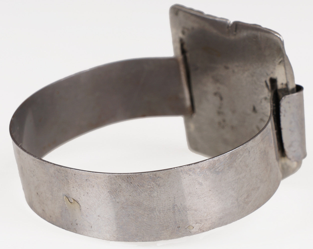 Vintage 1960s Brutalist Cuff Bracelet Modernist Pewter - Poppy's Vintage Clothing