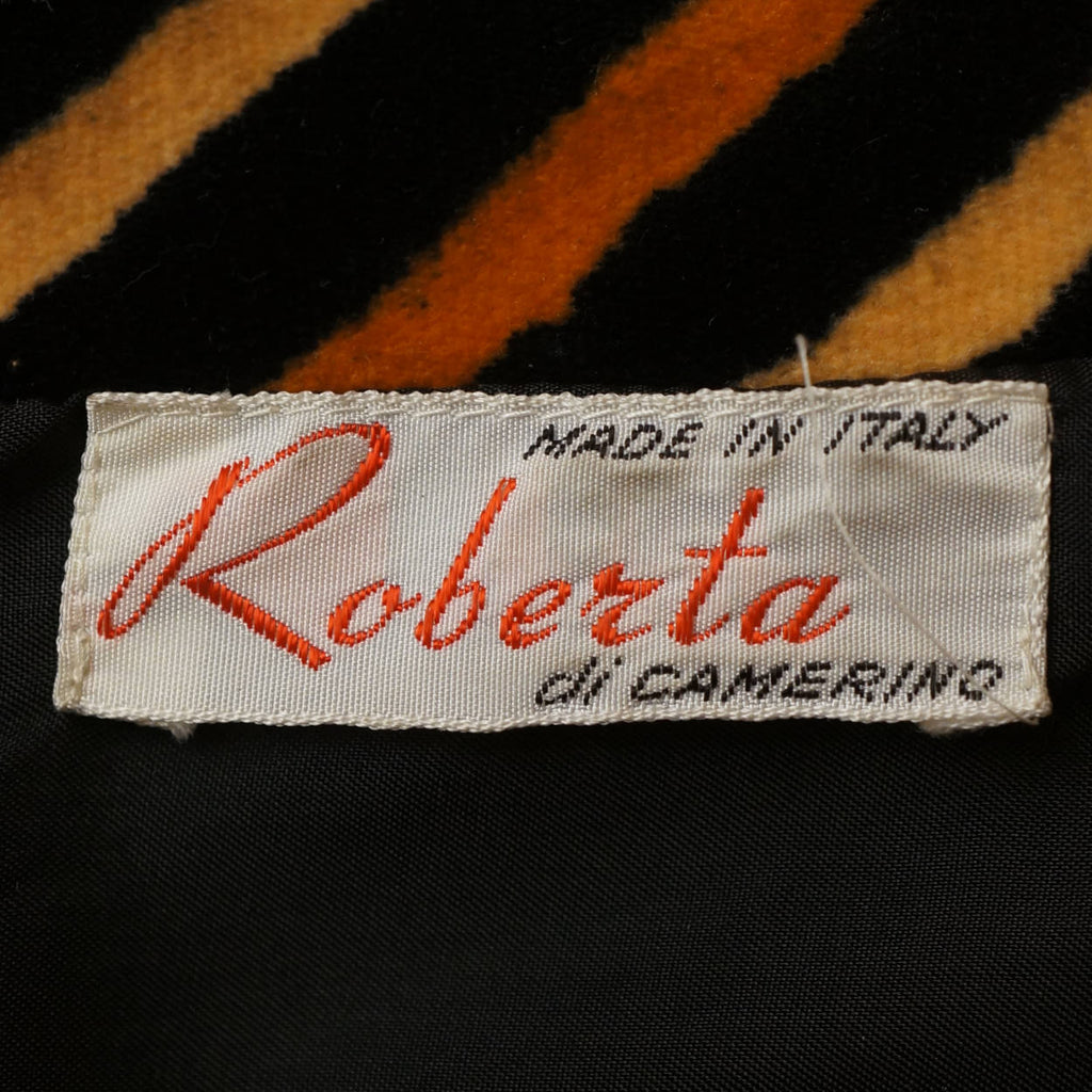 Vintage 1970s Roberta di Camerino Velvet Coat Geometric Pattern - Poppy's Vintage Clothing