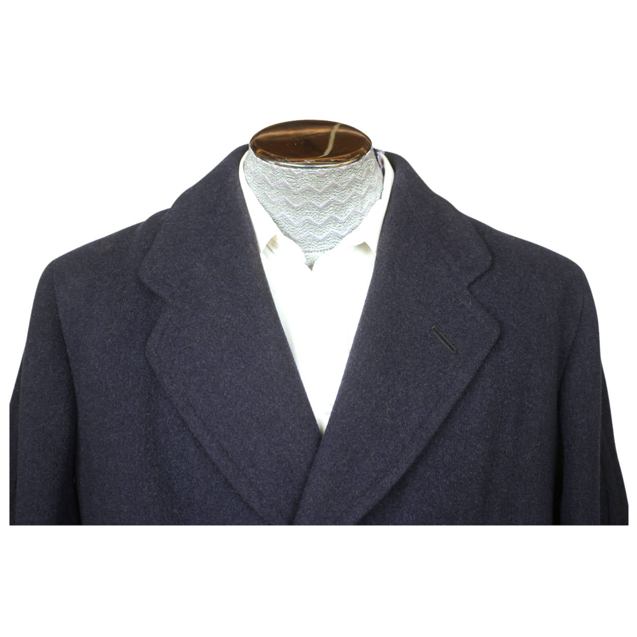Vintage 1940s Mens Wool Coat Overcoat Slate Blue Size L XL The Trooper - Poppy's Vintage Clothing