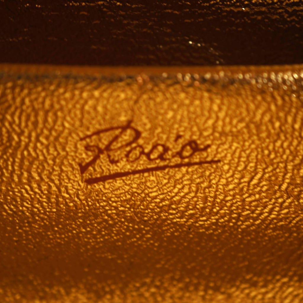 Vintage 1960s Rodo Minaudiere Box Purse Gold Metallic Evening Mini Handbag - Poppy's Vintage Clothing