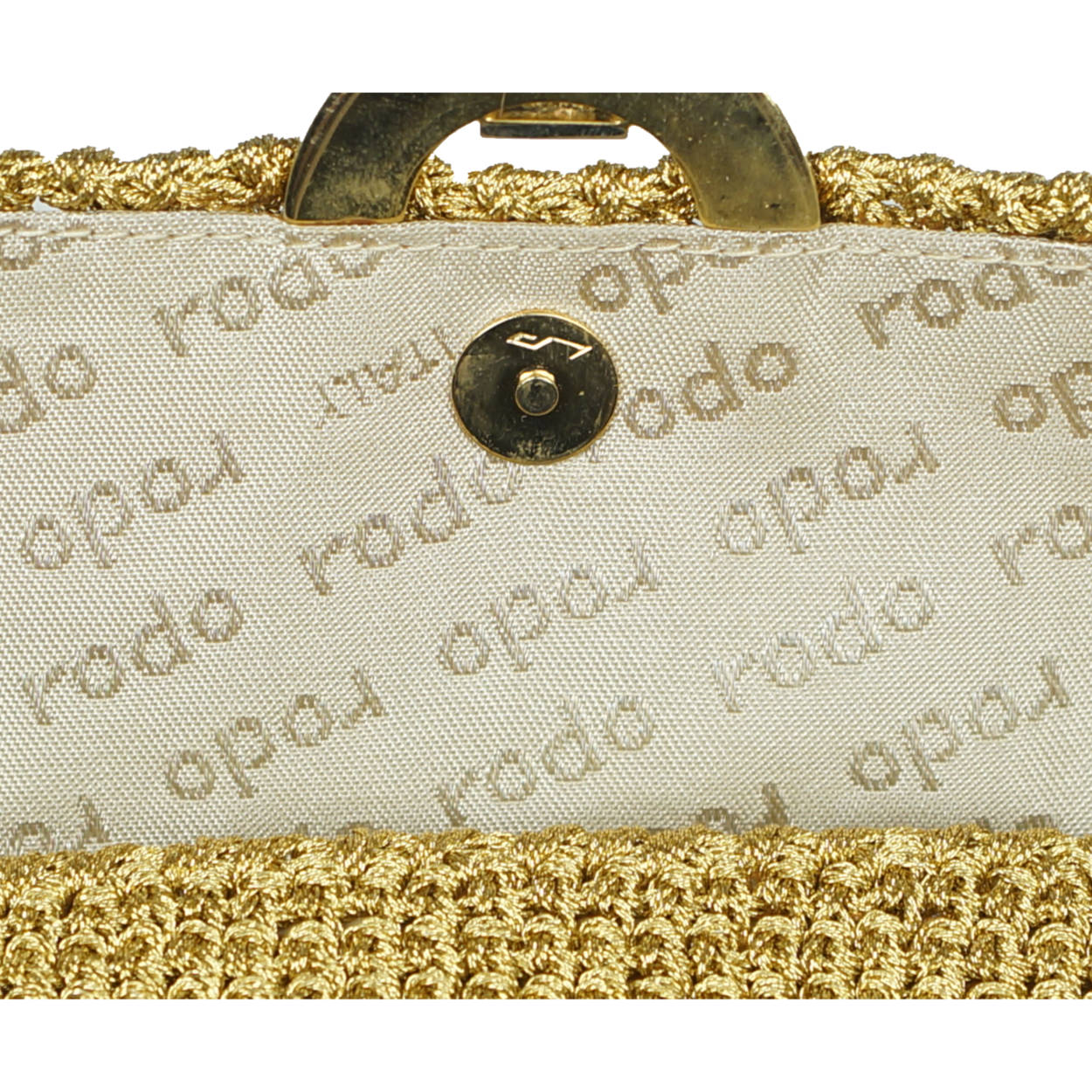 Vintage 1970s Rodo Italy Disco Purse Gold Metallic Crochet Clutch Shoulder Bag - Poppy's Vintage Clothing