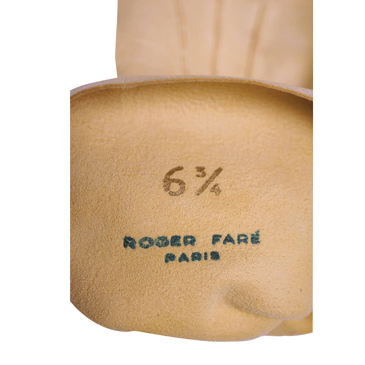 Vintage Roger Fare Paris Gloves Sand Yellow Kid Leather 1950s Ladies Size 6.75 - Poppy's Vintage Clothing