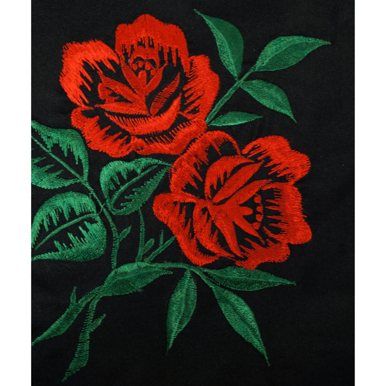 Vintage 50s Sewing Silk Fabric Rose Flower Embroidery Lining - Poppy's Vintage Clothing