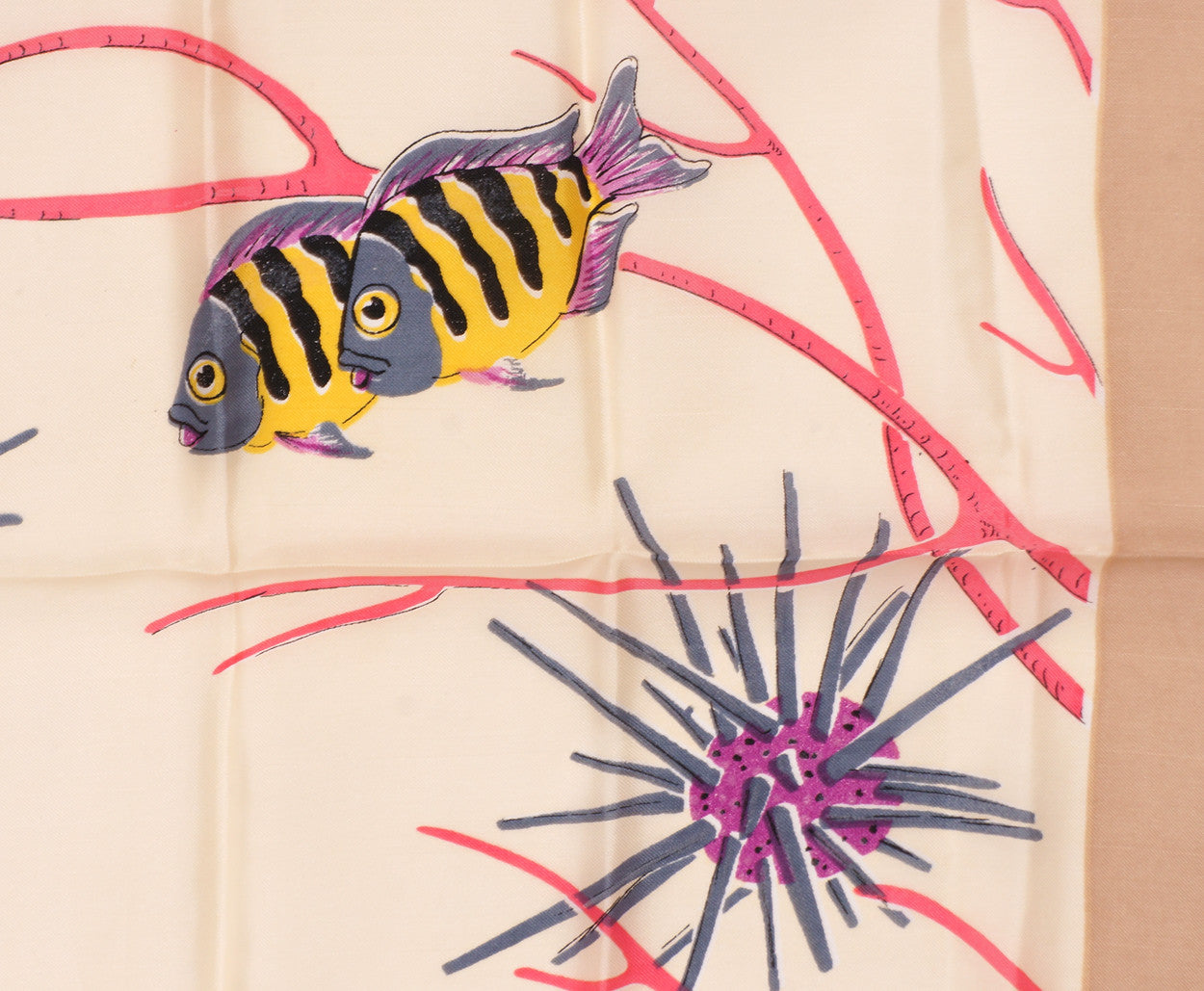 Vintage Unused Silk Scarf Reef Fish by Roy Taylor Bermuda for HA &amp; E Smith - Poppy's Vintage Clothing