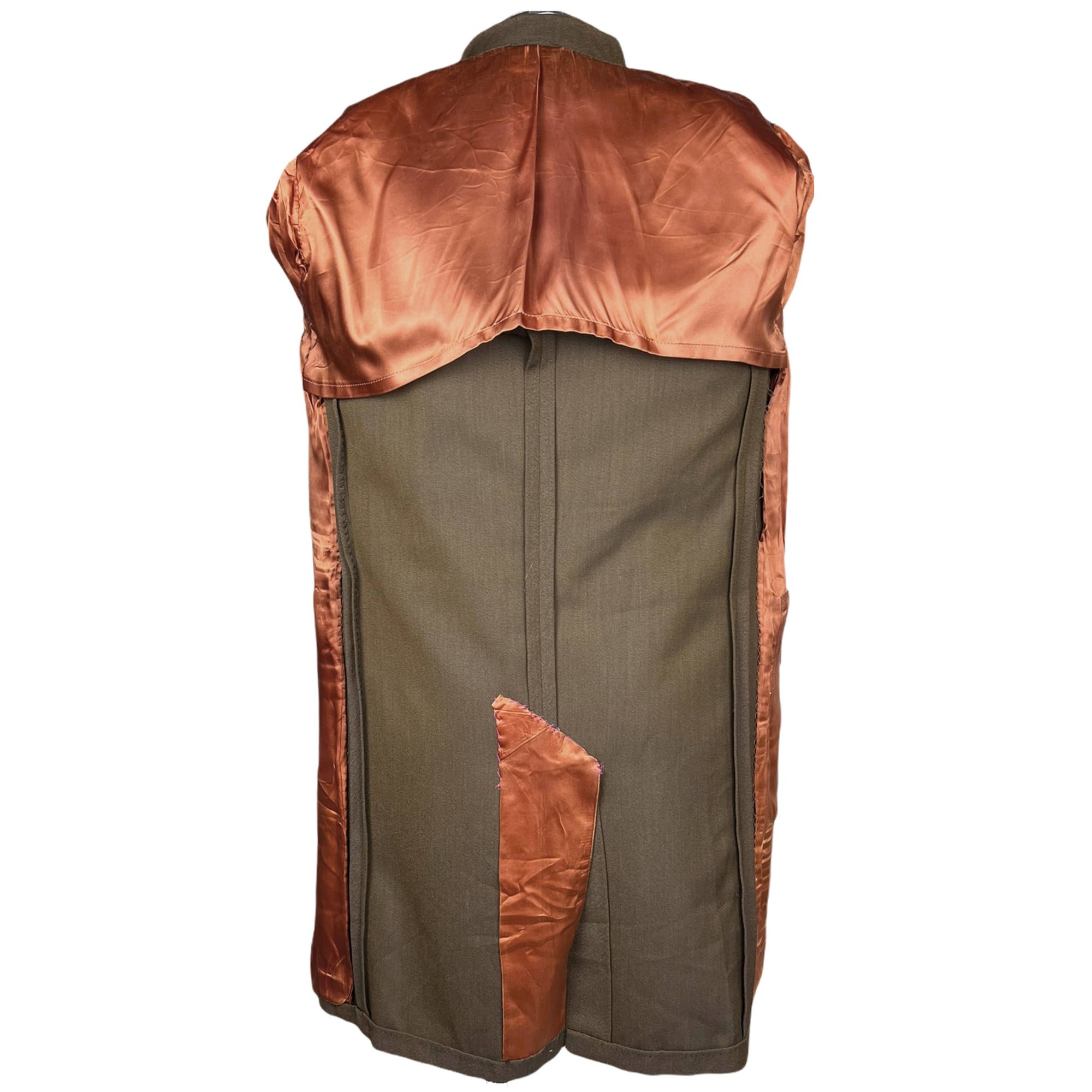 Vintage 1960s Mens Overcoat 2 Toned Twill Worsted Wool S M