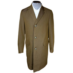 Vintage 1960s Mens Overcoat 2 Toned Twill Worsted Wool S M