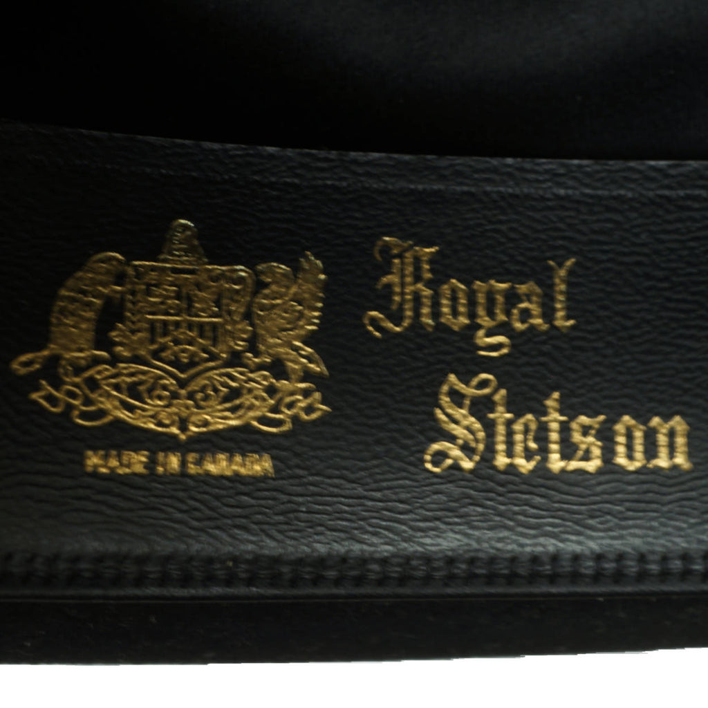 Vintage 1950s Royal Stetson Homburg Black Fur Felt Fedora Hat Size 7 - Poppy's Vintage Clothing