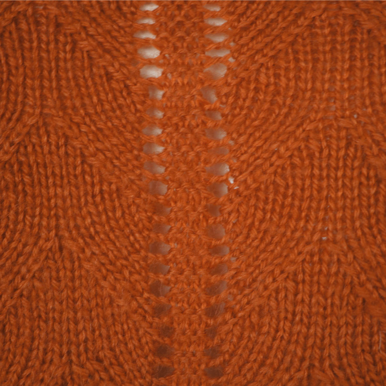 Vintage Hand Knit Sweater Cardigan Style 1960s Rust Brown Wool Ladies Size L - Poppy's Vintage Clothing