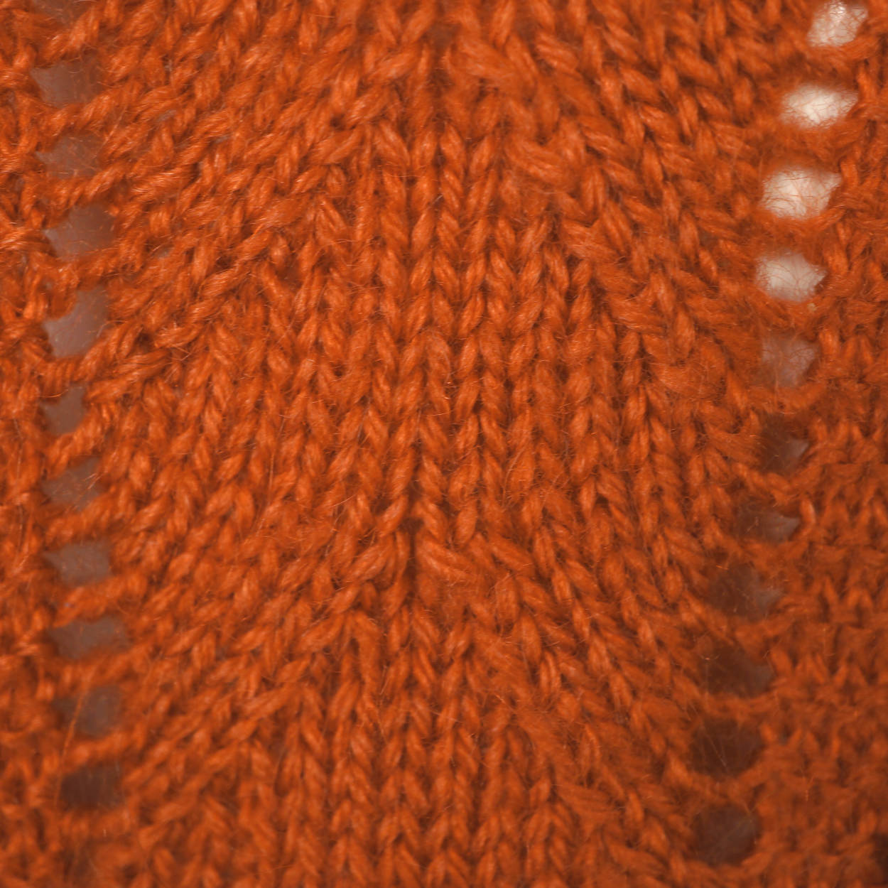 Vintage Hand Knit Sweater Cardigan Style 1960s Rust Brown Wool Ladies Size L - Poppy's Vintage Clothing