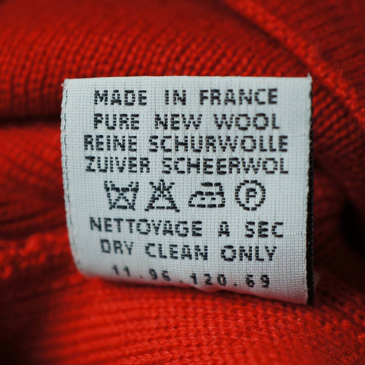 Saint James France Red Cardigan Sweater Wool Knit Yacht Wear Ladies US Size 12 - Poppy's Vintage Clothing