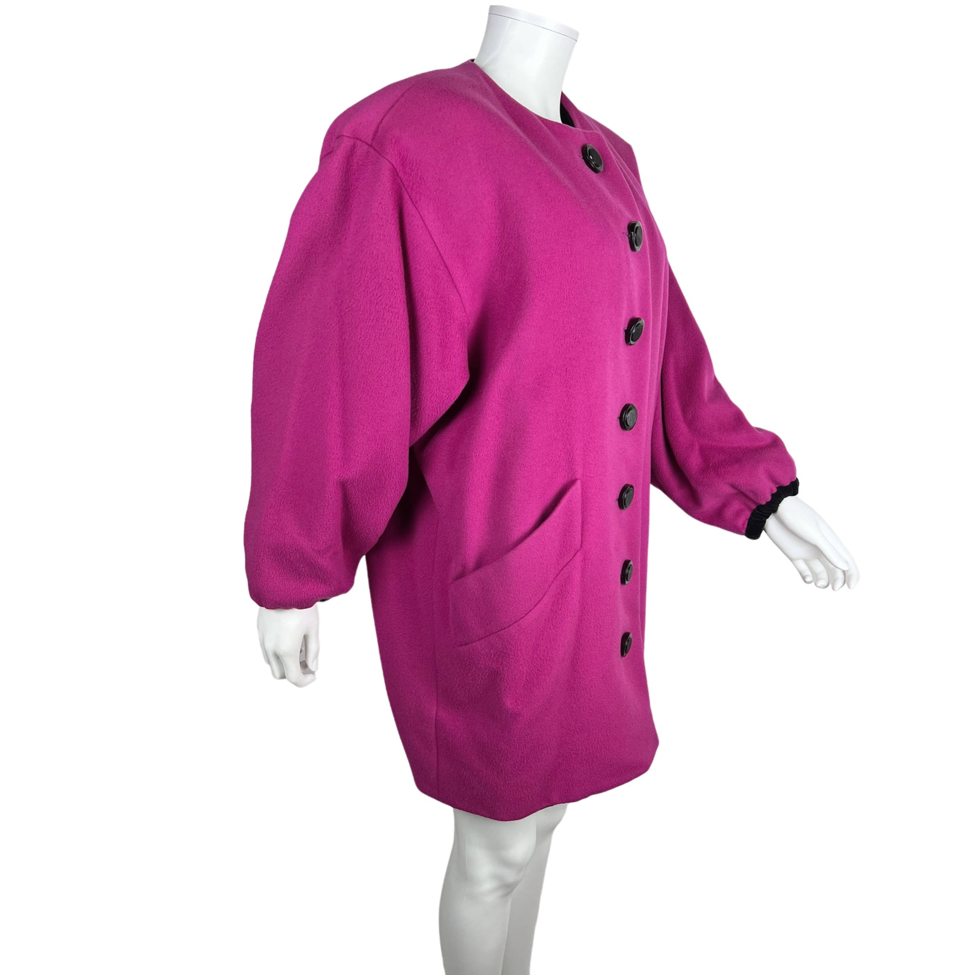 Vintage 1987 Yves Saint Laurent Coat Magenta Wool Size M
