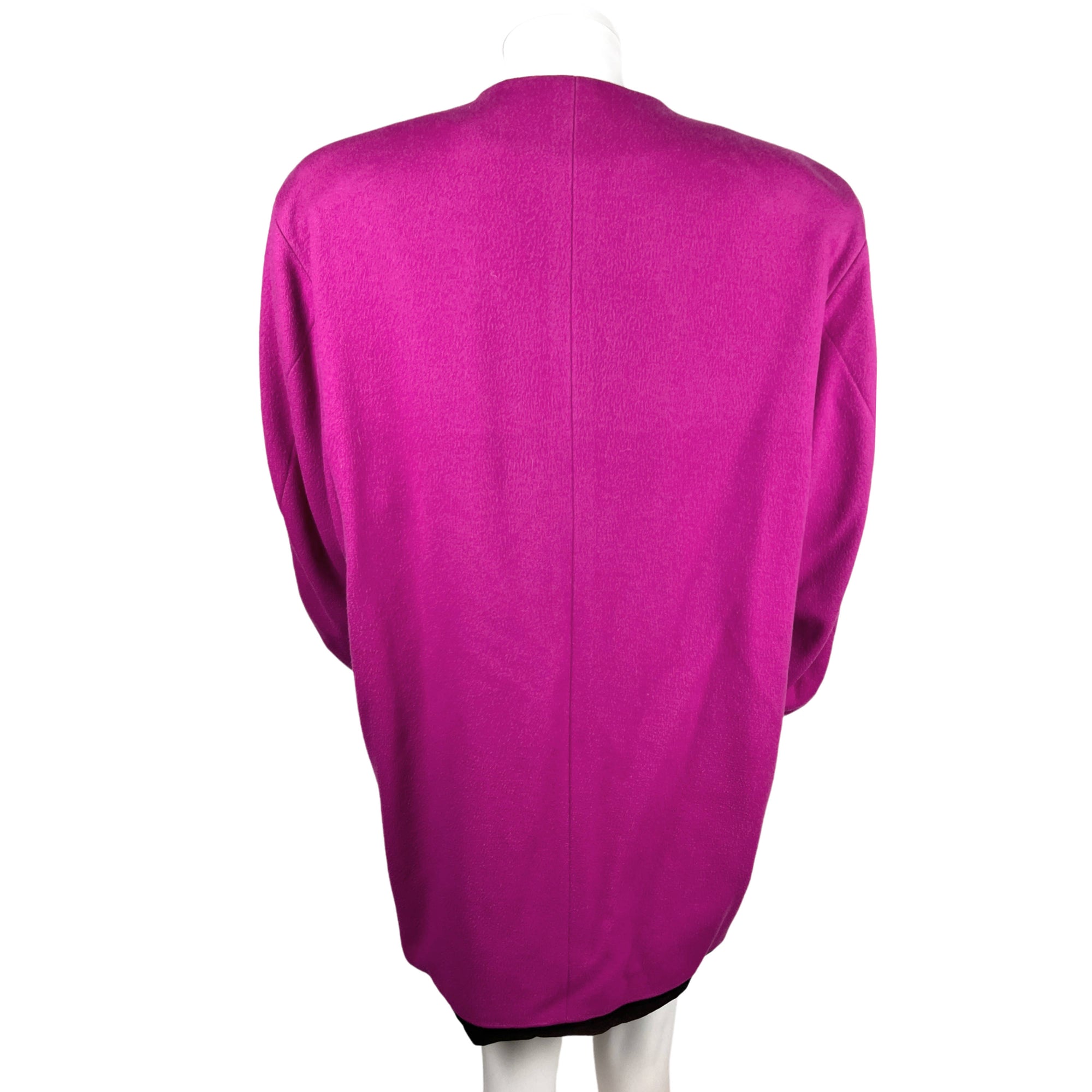 Vintage 1987 Yves Saint Laurent Coat Magenta Wool Size M