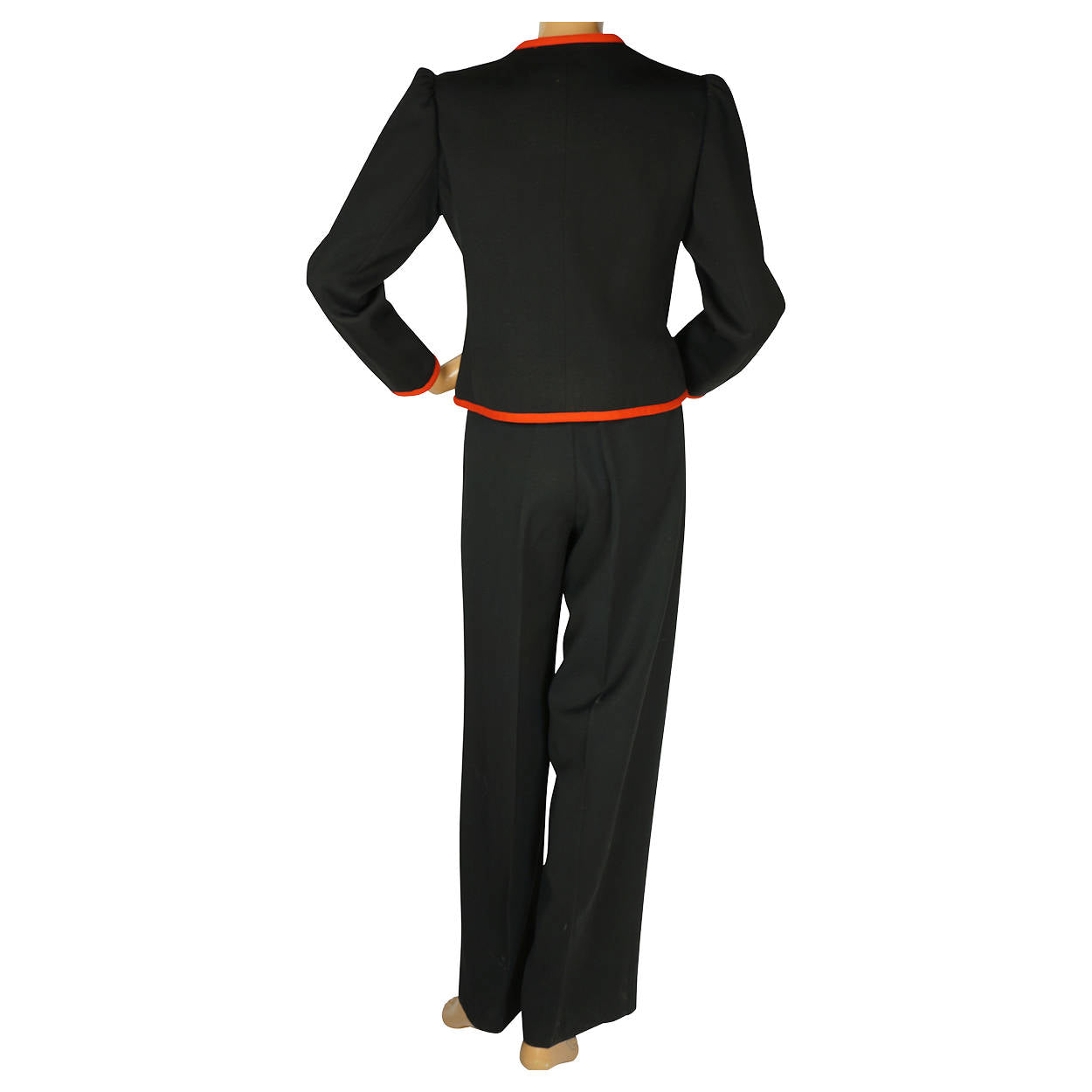 Yves Saint Laurent Three Piece Suit Jacket Pants &amp; Skirt Black Wool Ladies S M - Poppy's Vintage Clothing