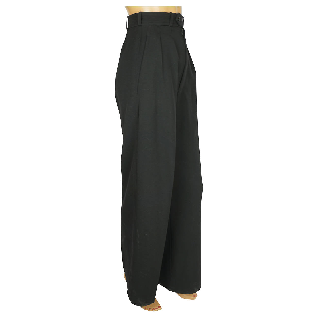 Yves Saint Laurent Three Piece Suit Jacket Pants &amp; Skirt Black Wool Ladies S M - Poppy's Vintage Clothing