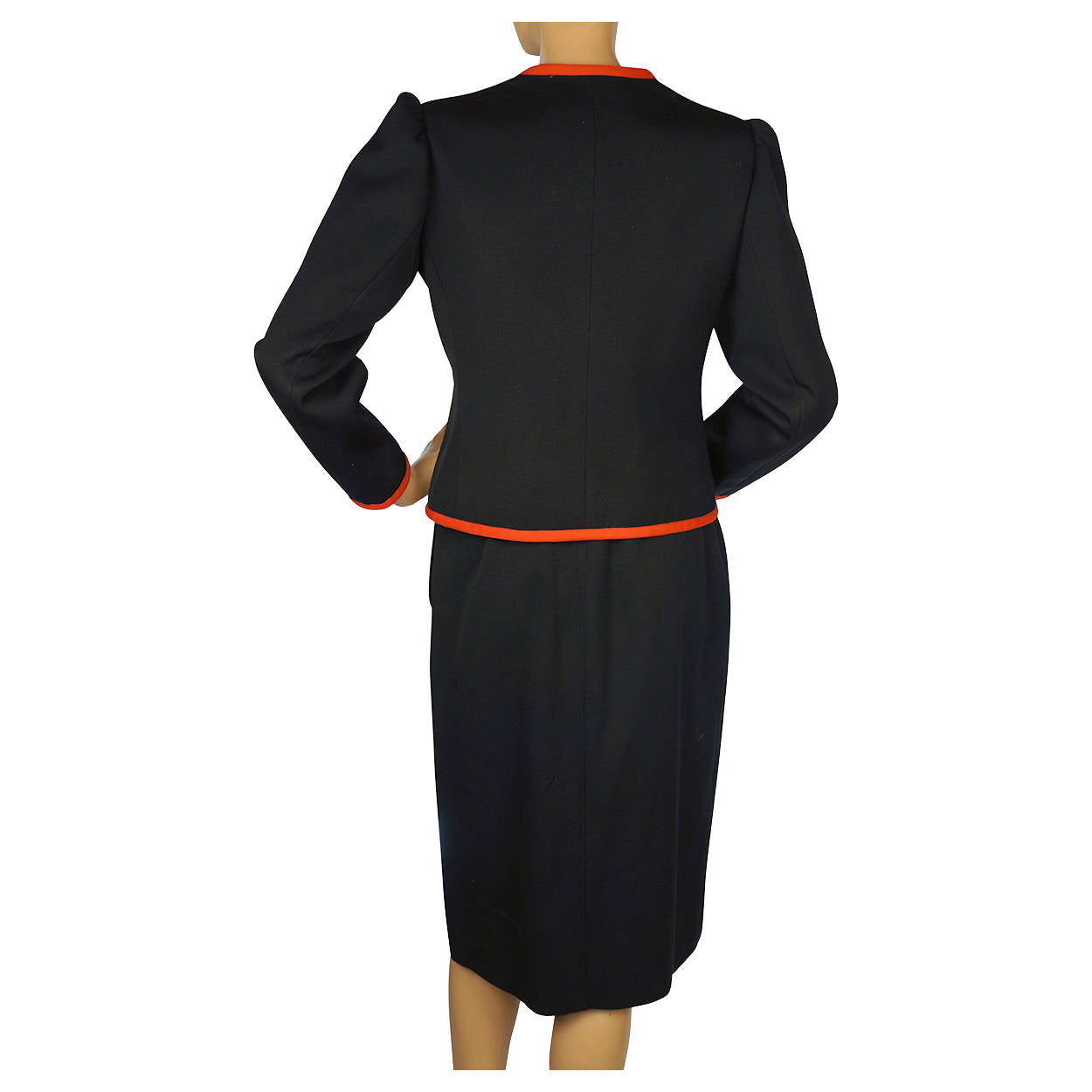 Yves Saint Laurent Three Piece Suit Jacket Pants &amp; Skirt Black Wool Ladies S M - Poppy's Vintage Clothing