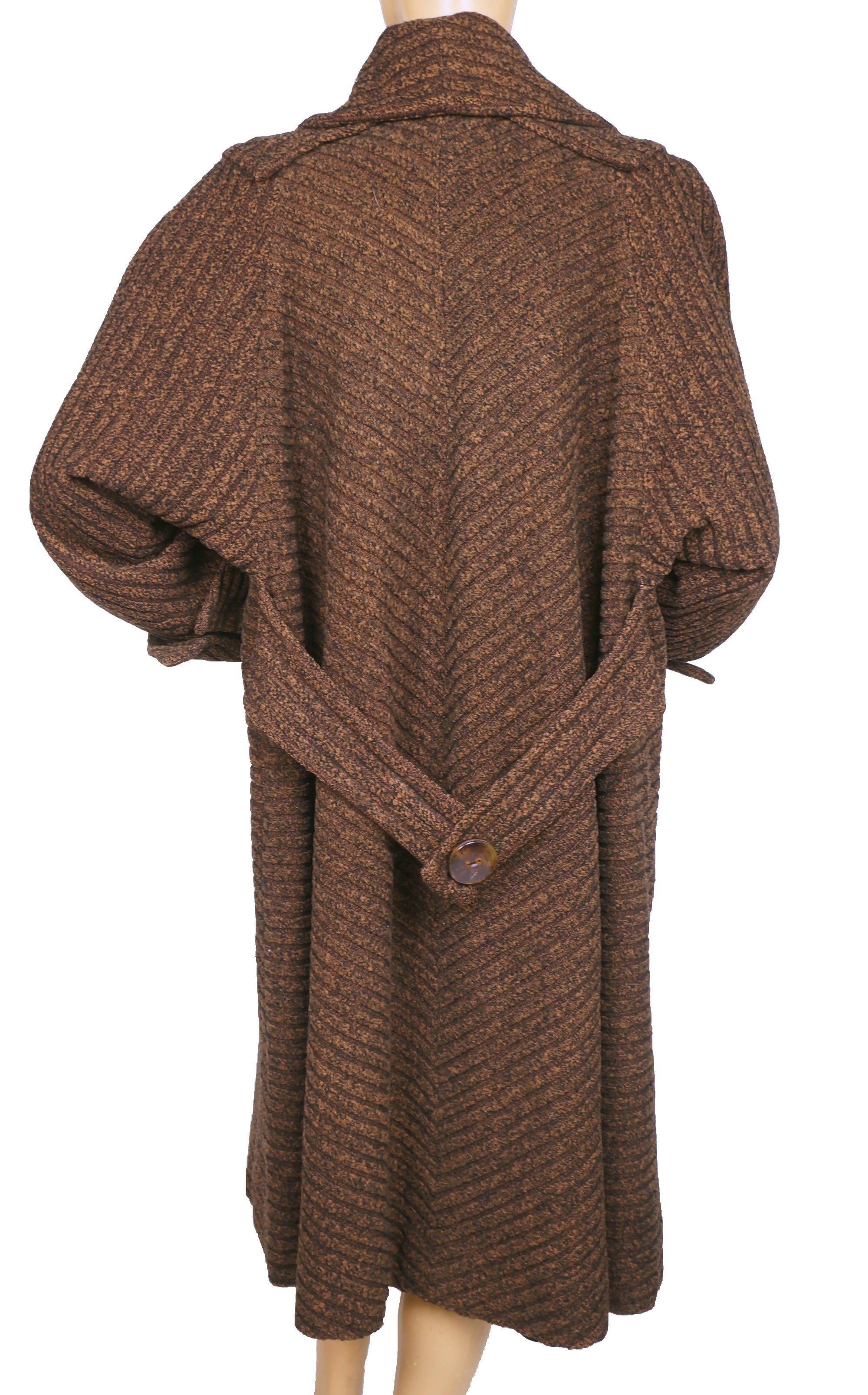 Vintage 1950s Saks Fifth Avenue Coat Ribbed Wool Ladies Size Large XL - Poppy's Vintage Clothing