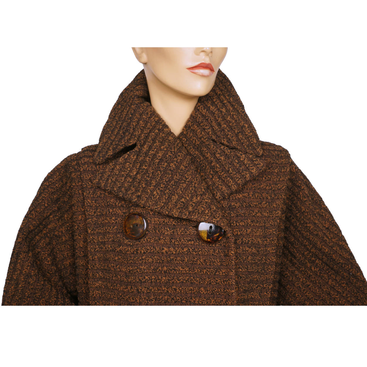 Vintage 1950s Saks Fifth Avenue Coat Ribbed Wool Ladies Size Large XL - Poppy's Vintage Clothing