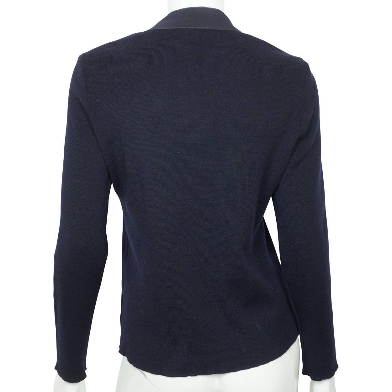 Vintage Salvatore Ferragamo Sweater Blue Wool Cardigan Made