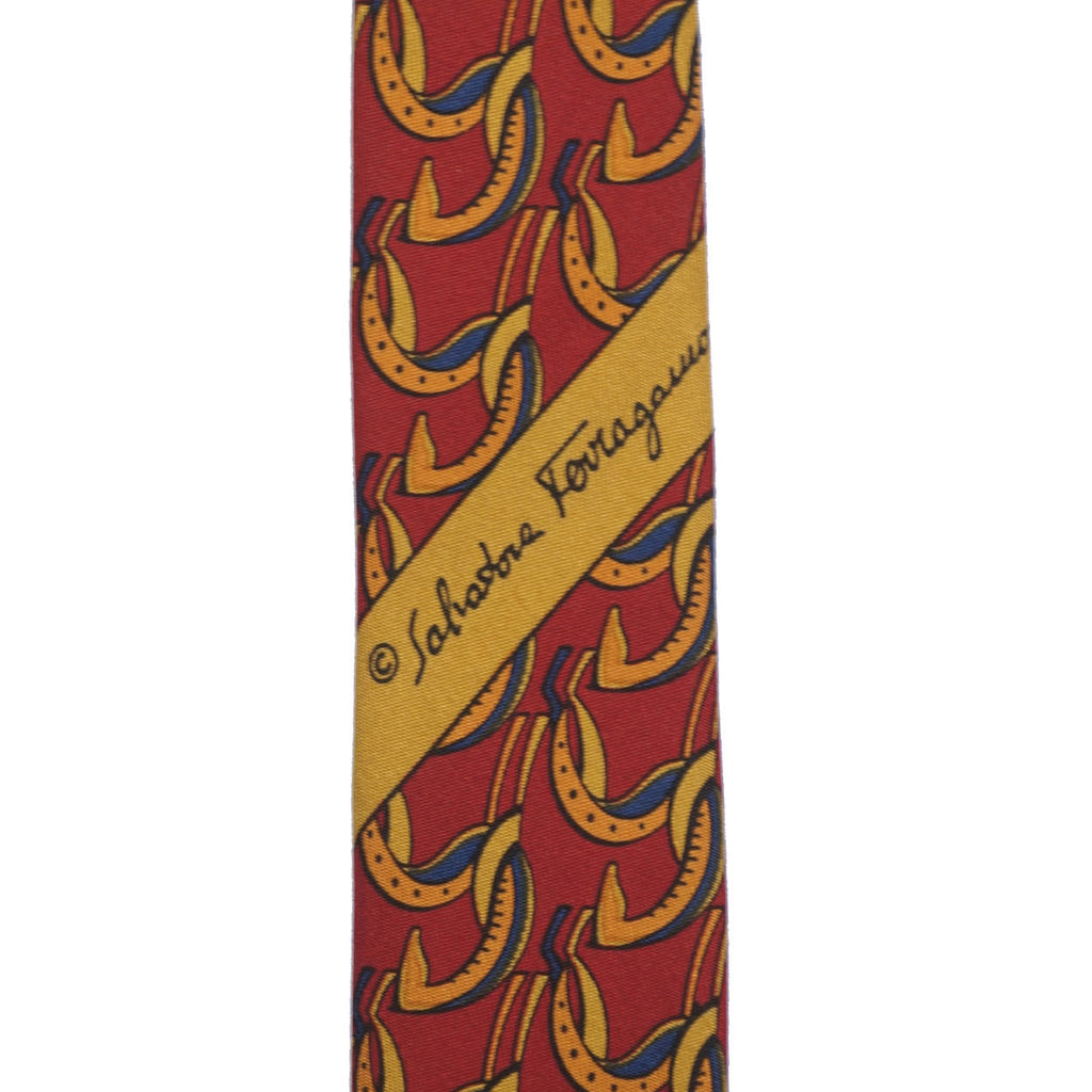 Vintage Salvatore Ferragamo Tie Silk Twill Stylized Giraffe Pattern Necktie - Poppy's Vintage Clothing