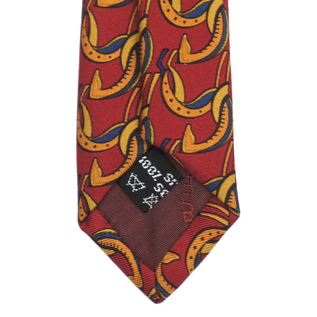 Vintage Salvatore Ferragamo Tie Silk Twill Stylized Giraffe Pattern Necktie - Poppy's Vintage Clothing