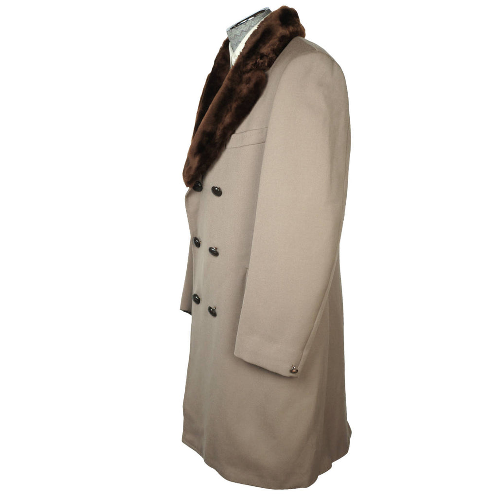 Vintage 60s Cavalry Twill Wool Coat Overcoat Samuelsohn Sz M - Poppy's Vintage Clothing