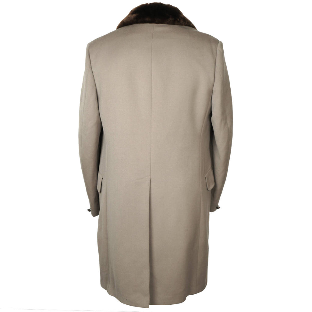 Vintage 60s Cavalry Twill Wool Coat Overcoat Samuelsohn Sz M - Poppy's Vintage Clothing