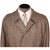 Vintage Mens Herringbone Tweed Coat Brown Trench Coat Style Samuelsohn 46 Tall - Poppy's Vintage Clothing