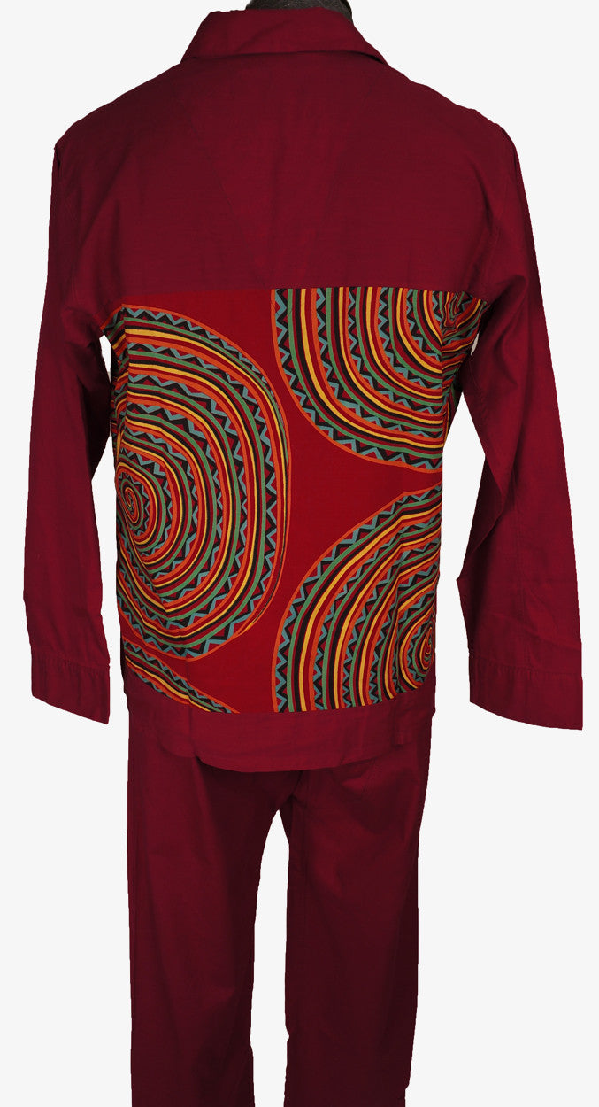 Vintage 60s Wild Design Tiki Print Mens Pajamas Size Medium by Weldon - Poppy's Vintage Clothing