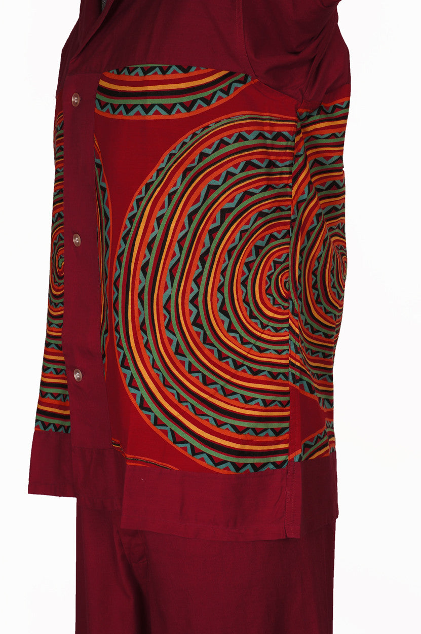 Vintage 60s Wild Design Tiki Print Mens Pajamas Size Medium by Weldon - Poppy's Vintage Clothing