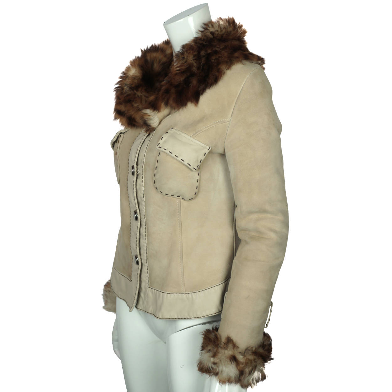 Vintage 70s Shearling Jacket Schianto Italy Ladies Size S M - Poppy's Vintage Clothing