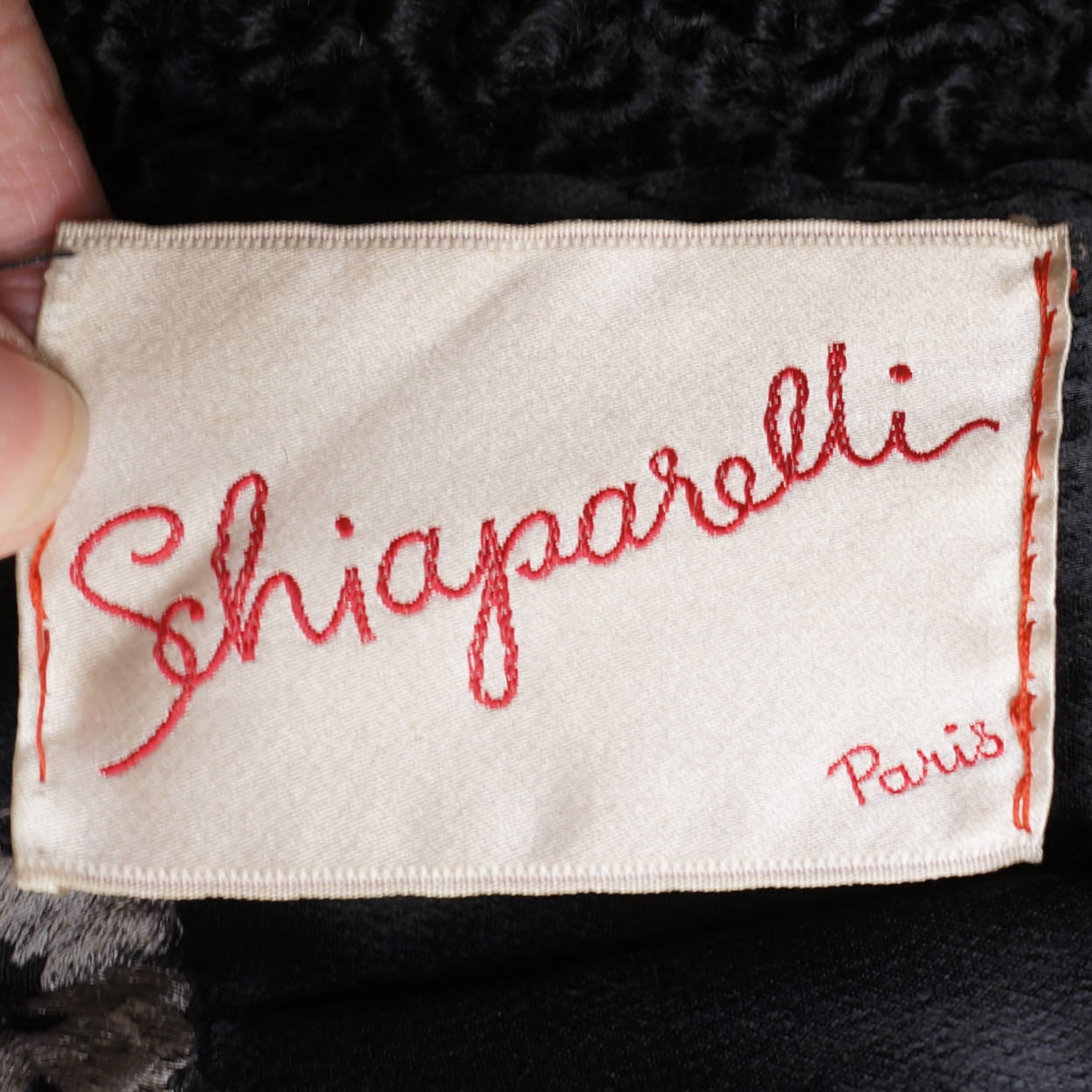 Vintage Schiaparelli Paris Black Curly Lamb Fur Jacket 1950s Glamour - Poppy's Vintage Clothing