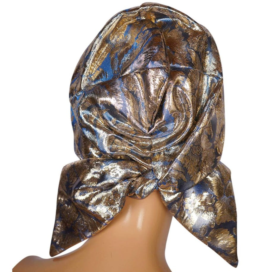 Vintage 1960s SCHIAPARELLI Paris TURBAN Hat - Gold LAME - Small - Poppy's Vintage Clothing