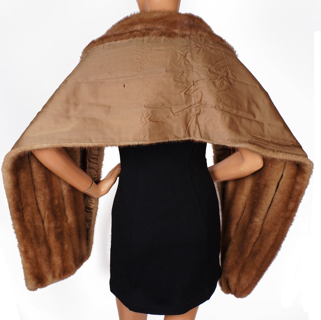 Vintage Elsa Schiaparelli Paris Mink Fur Stole Wrap 1950s Glamour - Poppy's Vintage Clothing