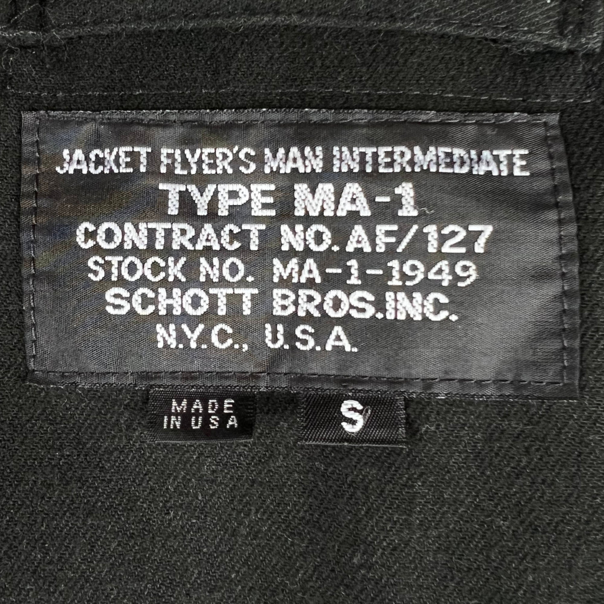 Schott Bros Leather Flight Jacket MA-1 224 Pebble Finish Sml