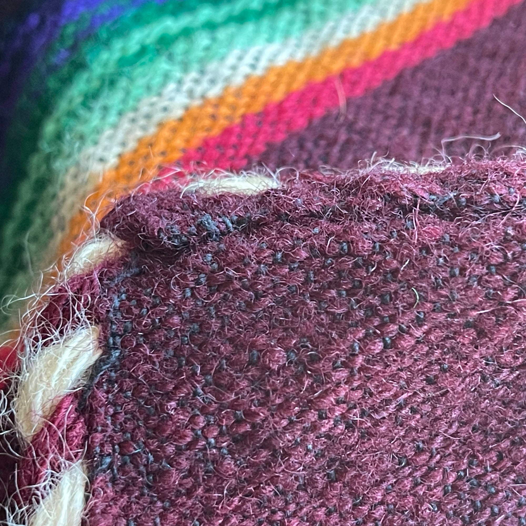 Vintage 1940s 50s Mexican Saltillo Serape Wool Blanket