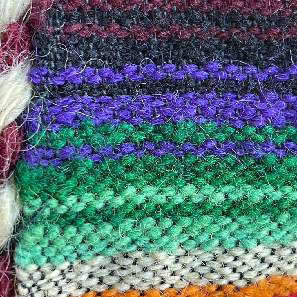 Vintage 1940s 50s Mexican Saltillo Serape Wool Blanket