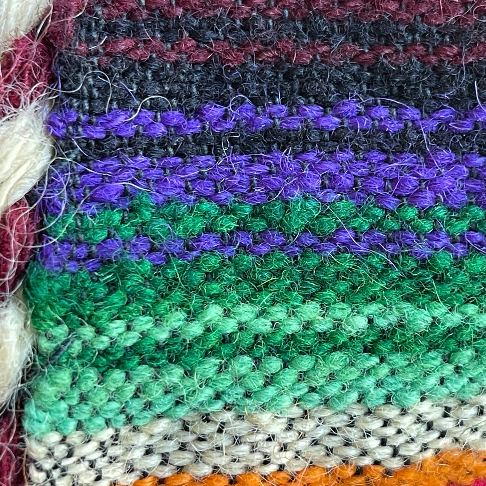 Vintage 1940s 50s Mexican Saltillo Serape Wool Blanket