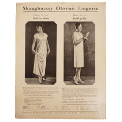 Vintage 1920s Shaugnessy Olovnit Lingerie Trade Promo Ad Built-Up Gown &amp; Slip - Poppy's Vintage Clothing