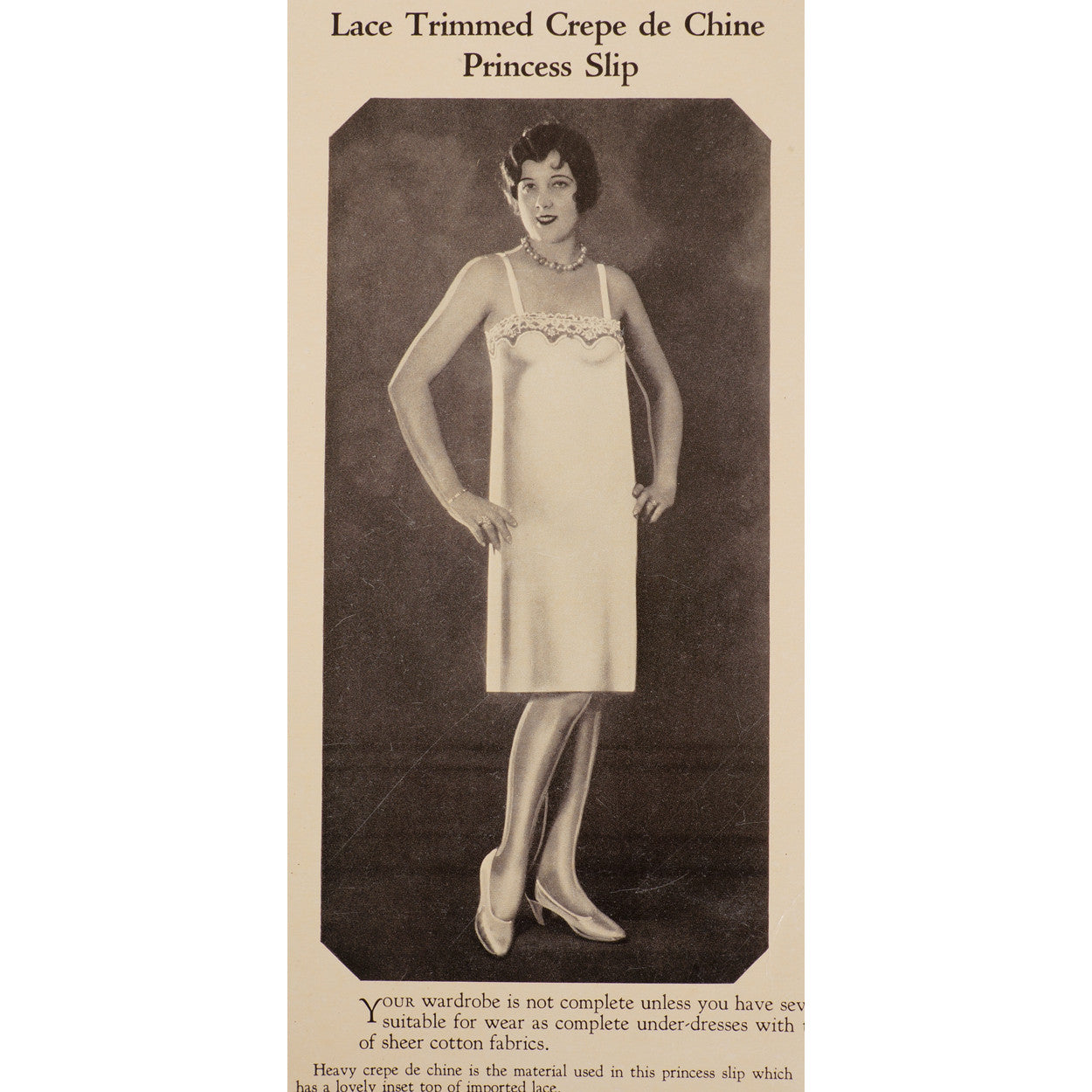 Vintage 1920s Shaugnessy Olovnit Lingerie Princess Slip Trade Sales Promo Sheet - Poppy's Vintage Clothing