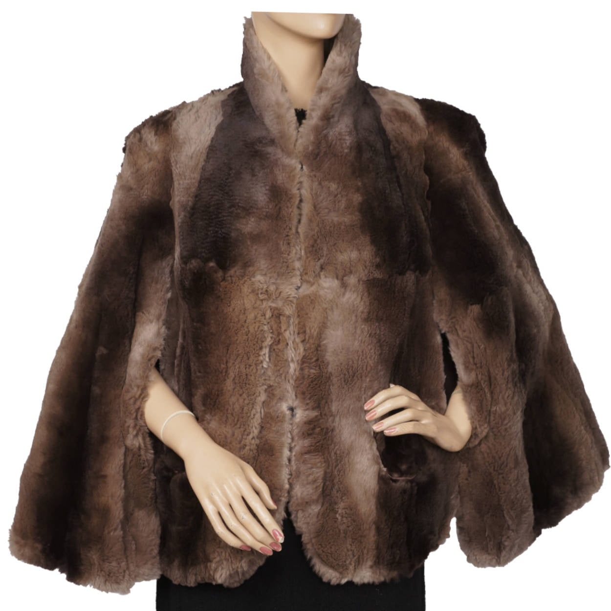 Vintage 1940s Sheared Beaver Fur Cape Size M - Poppy's Vintage Clothing