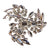 Vintage 1960s Sherman Rhinestone Brooch Black & Clear Floral Swirls Signed - Poppy's Vintage Clothing