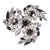 Vintage 1960s Sherman Rhinestone Brooch Black & Clear Floral Swirls Signed - Poppy's Vintage Clothing