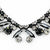 60s Vintage Sherman Rhinestone Necklace Black & Crystal 16”