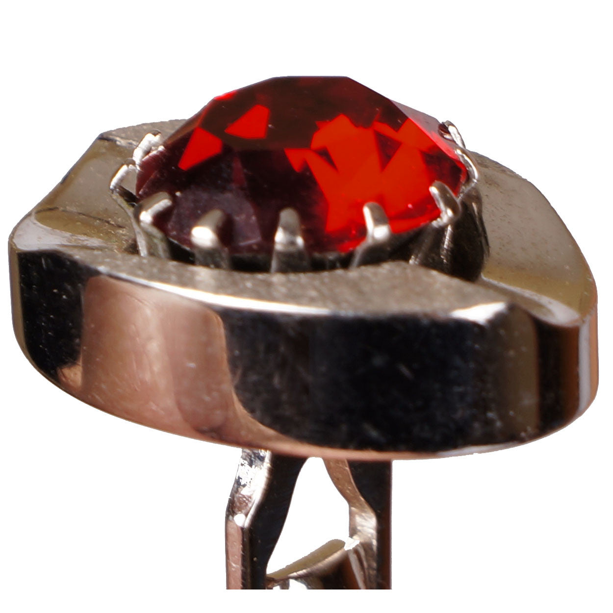 Vintage Sherman Senator Red Rhinestone Cufflinks - Poppy's Vintage Clothing