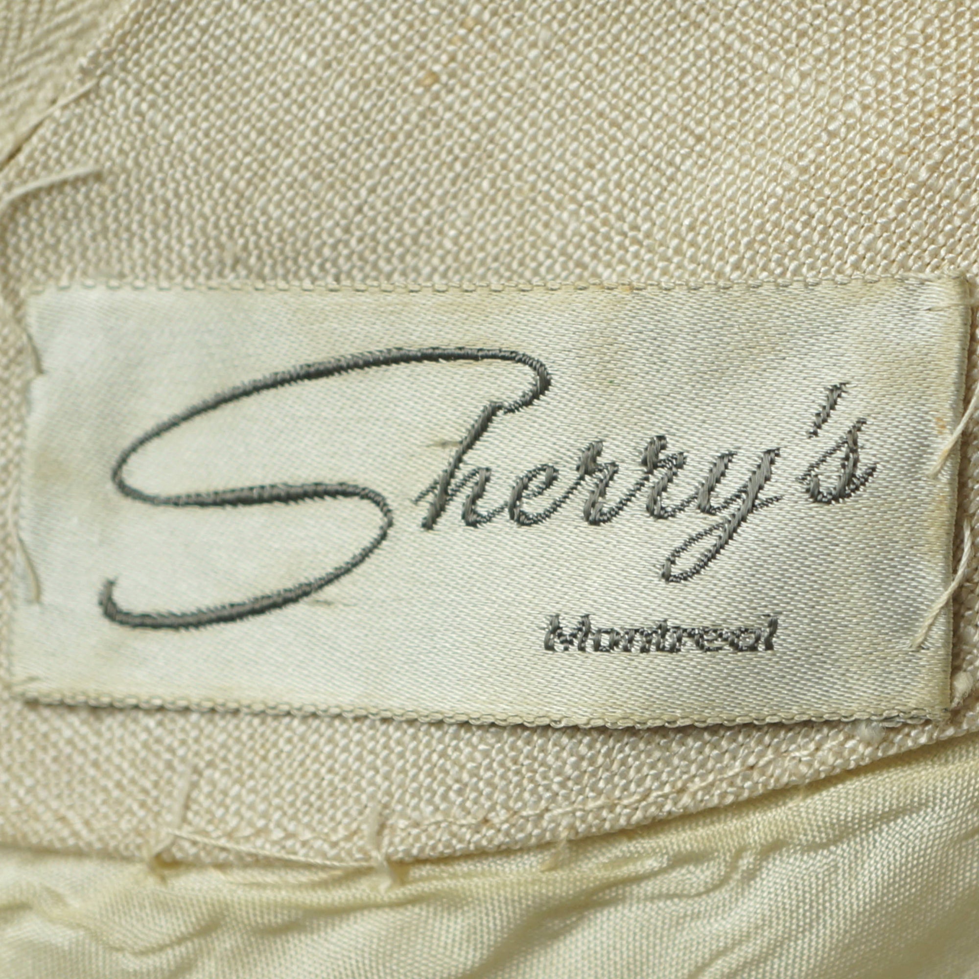 Vintage 60s Summer Dress Sleeveless Beige Linen Sheath Sz M - Poppy's Vintage Clothing