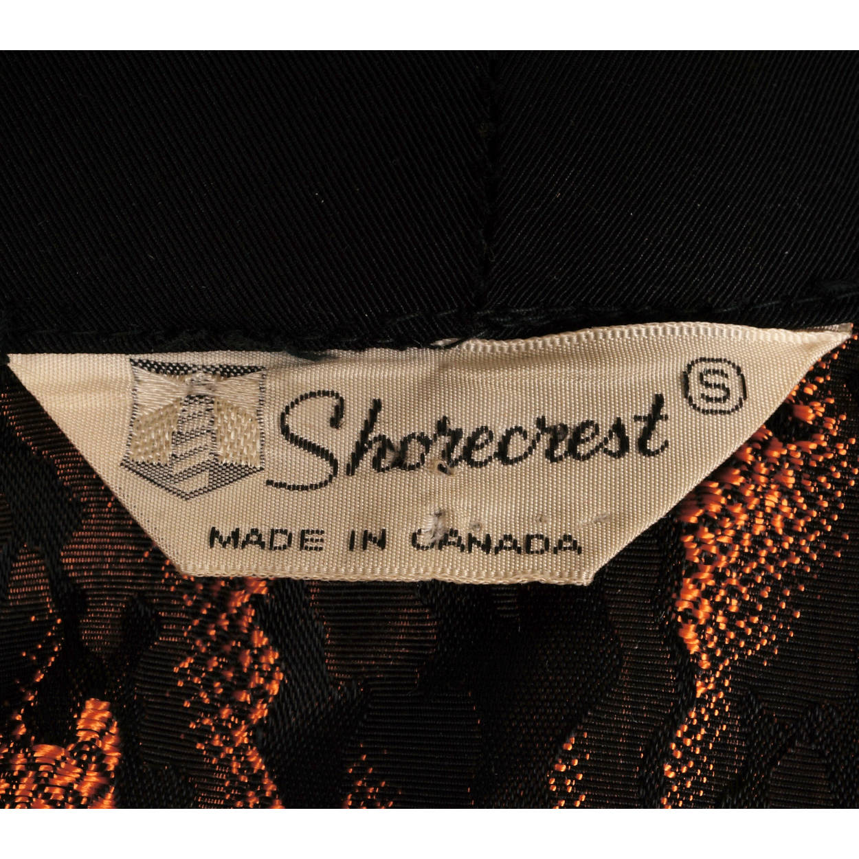 Vintage 1950s Mens Dressing Gown Orange and Black Pattern Lounging Robe S M - Poppy's Vintage Clothing