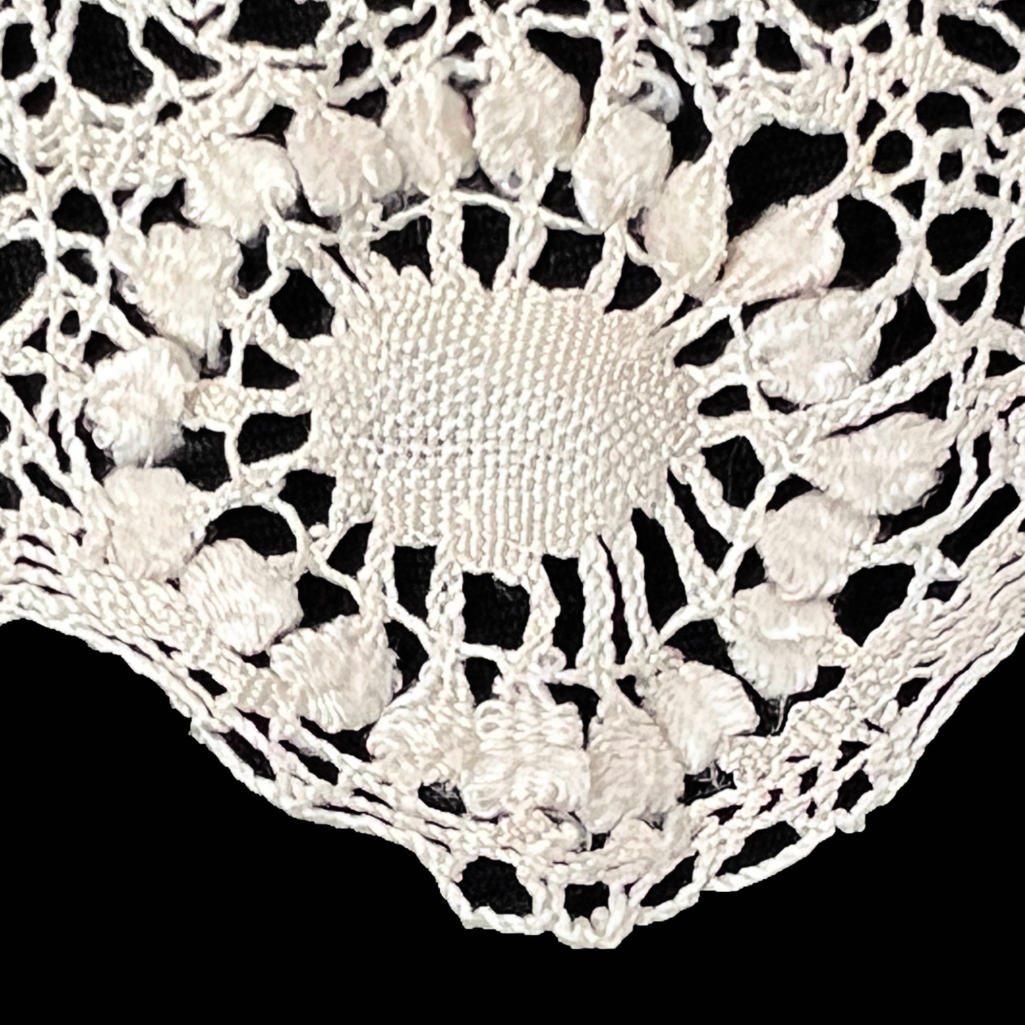 Large Antique Maltese Silk Lace Collar Hand Made Victorian
