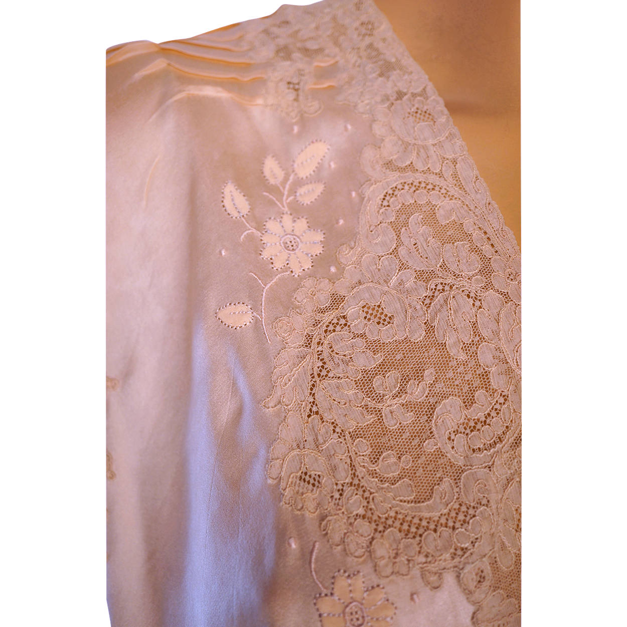 Vintage 1930s Pink Silk Nightie - Size L - Poppy's Vintage Clothing