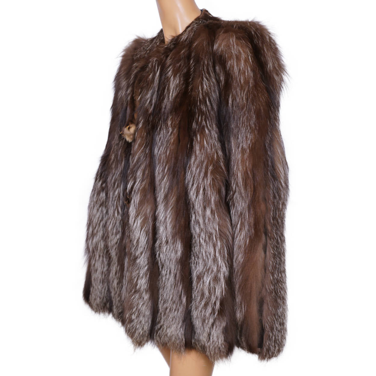 Vintage 1940s Silver Fox Fur Cape Jacket Size M L – Poppy's